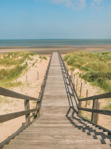 Wenduine - De Haan - construction d'escalier en bois dans les dunes